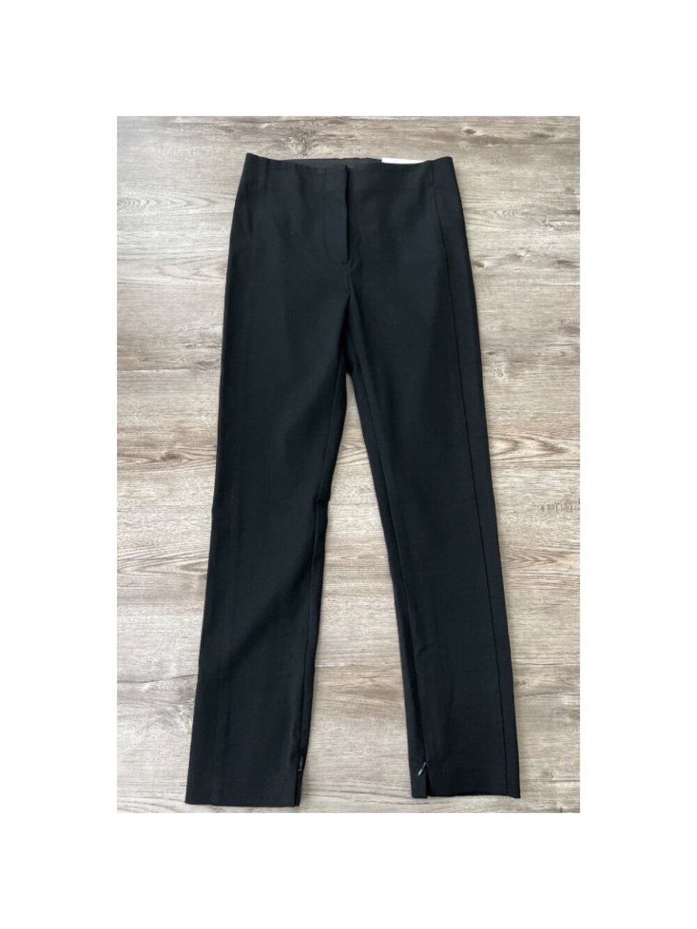 Ann Taylor Audrey High Rise Straight Pant Womens 2 Petite Black‎ Ankle Zip NWT
